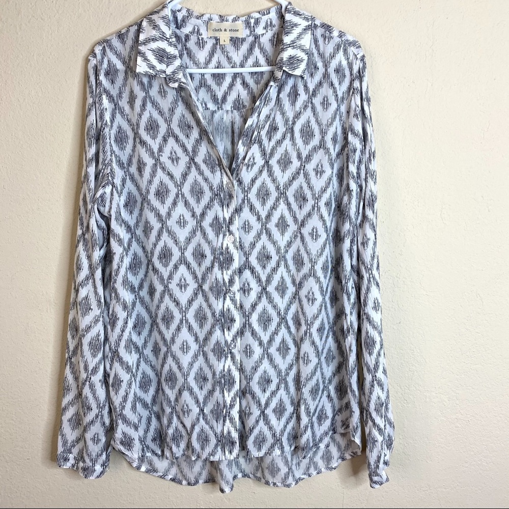 Cloth & Stone Long Sleeve Blouse Size Large